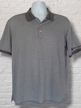 AdiPure by Adidas Men's Performance Golf Polo Shirt | Gray Striped | Size - M